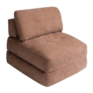 折叠沙发床多功能沙发懒人奶茶色单人可躺可坐租房宿舍小户型神器