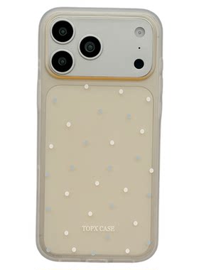 MoreRex ins韩系半透磨砂可爱小波点适用苹果17手机壳iphone16promax新款17pro全包14防摔保护套13女15超好看