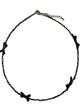 reina碎银块蝴蝶结项链新款