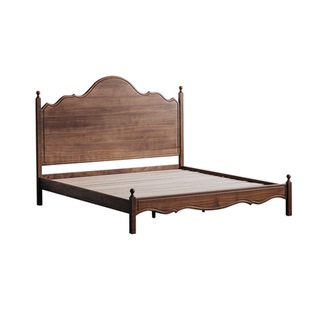 物应玫瑰实木床1.8米1.5复古卧室双人床北美黑胡桃木实木主卧大床