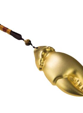 铜师傅手把件真金鎏镀手中有钱