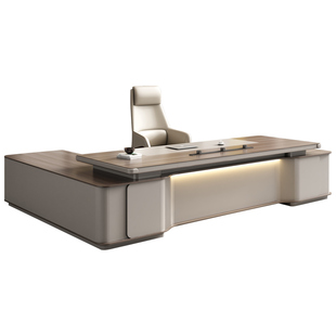 老板桌办公桌轻奢高档总裁桌总经理办公室家具大班台老板桌椅组合