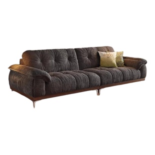 中古风云朵布艺沙发2026新款猫爪布简约小户型实木客厅雪尼尔沙发