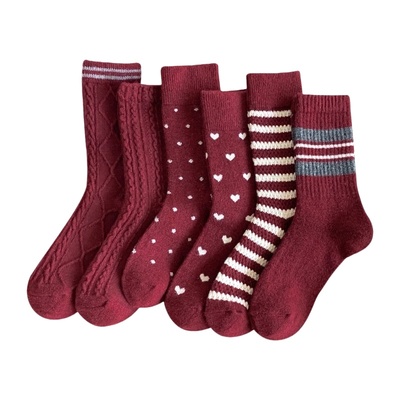 红袜子女款秋冬款2025新款爆款