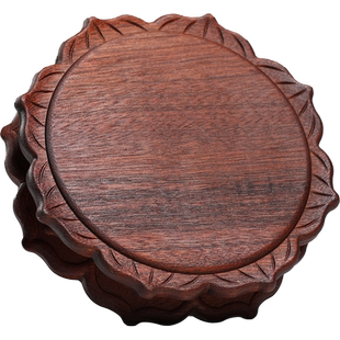 微美实木莲花底座佛像观音菩萨财神像关公摆件木质增垫加高供奉台