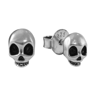 BLACKHEAD/黑头S925银骷髅小耳钉原创设计小巧简约万圣节
