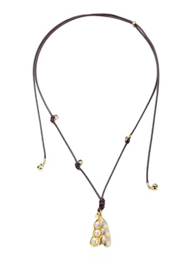 晶豆珍珠吊坠长款项链女