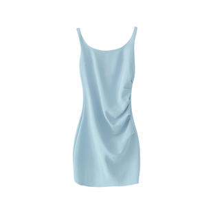 alex stevens肯豆风方领吊带连衣裙女收腰夏季修身包臀短款裙子