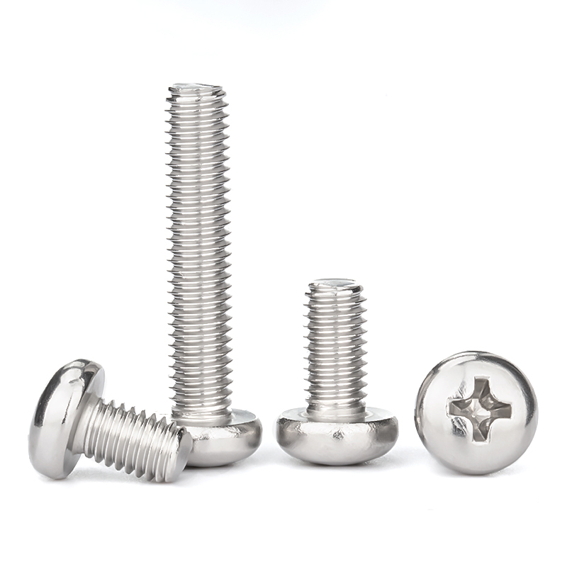 316不锈钢圆头螺丝半圆头盘头十字槽机牙螺丝钉M2M2.5M3M4M5M6M8