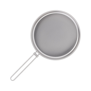 KEITH铠斯无涂层钛平底锅户外套锅轻量露营炊具煎炒锅手柄可折叠