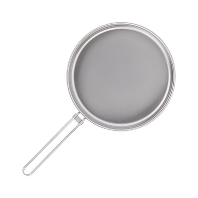 【新品】KEITH铠斯无涂层钛平底锅户外轻量露营煎炒锅手柄可折叠