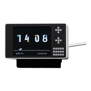 桌面智能天气时钟彩屏桌搭个性闹钟自定义表盘电脑监测相册联网