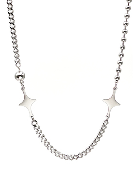 CRIVLA钛钢十字星拼接项链女