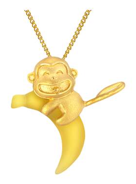 justgold镇金店小猴时尚女款黄金