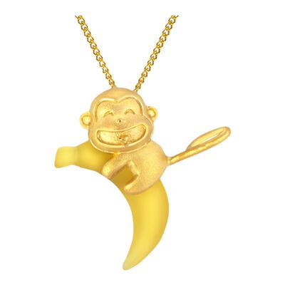 justgold镇金店小猴时尚女款黄金