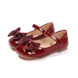 女童公主鞋2025春秋新款红色时尚小女孩韩版单鞋儿童漆皮软底皮鞋