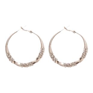 银针港风镶钻大圈圈耳环2025年新款爆款气质名媛夸张个性时尚耳饰