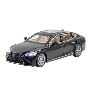 雷克萨斯LS500h合金车模型回力声光六开门轿车玩具车送礼收藏摆件