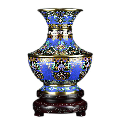 张向东大师景泰蓝华瑞刻字花瓶