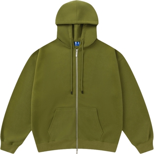 复古橄榄绿连帽卫衣女春秋2025新款纯色潮牌长袖上衣宽松开衫外套