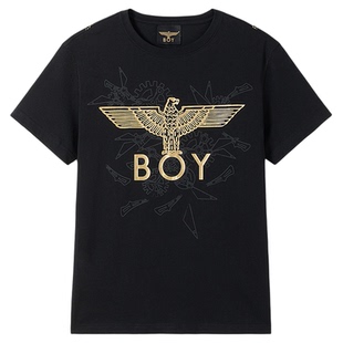 【机械王国】BOYLONDON短袖夏烫银齿轮老鹰T恤N01033