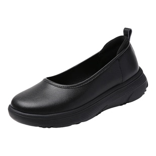 浅口真皮简约真皮护士女软底防滑浅口一脚蹬空姐乘务员工作鞋女鞋