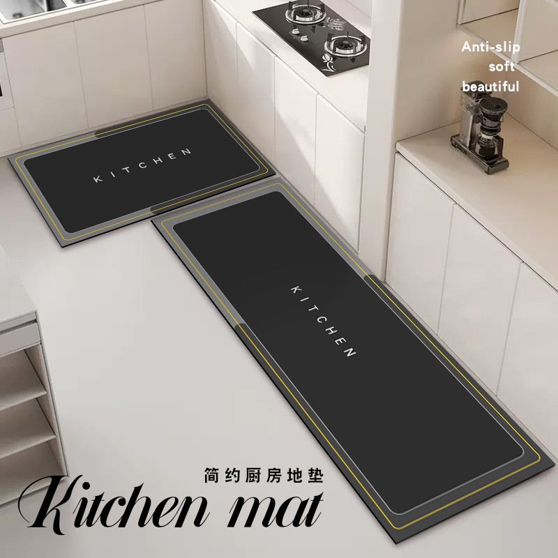 现代简约厨房吸水防油地轻垫奢长条耐脏防滑家用脚垫舒适