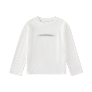 皇室童缘男童长袖字母T恤2026春新款中大童宽松纯棉上衣儿童体恤