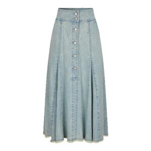 MOUSSY 夏季新品复古港风垂感A型牛仔半身裙女028JSX11-1028