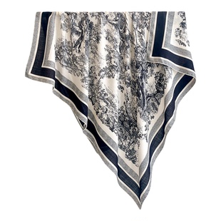 丛林画卷！真丝羊毛围巾轻奢高级感丝毛大方巾丝巾三角巾披肩外搭