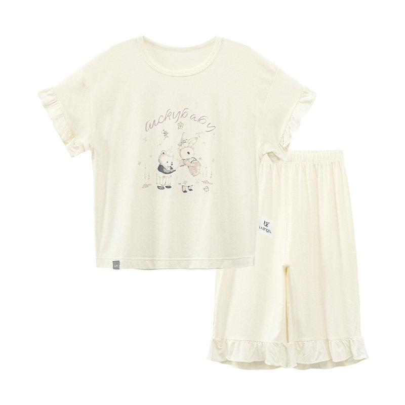 LK儿童家居服套装夏季薄款空调服