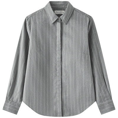Marc O'Polo/MOP【商场同款】冬新款轻奢时尚条纹磨毛长袖衬衫女