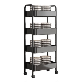 厨房多功能置物架落地多层收纳架一体靠墙蔬菜调料品可移动小推车