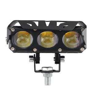 电动车超亮LED大灯强光黄白摩托外置透镜射灯12V24v60v48伏铺路灯