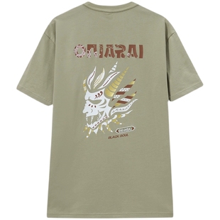 ONIARAI/鬼洗春夏新品经典武神LOGO印花休闲男式短袖T恤 B840249