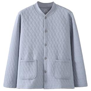 秋冬中老年人纯棉睡衣女夹棉家居服宽松开衫上衣奶奶全棉保暖内衣