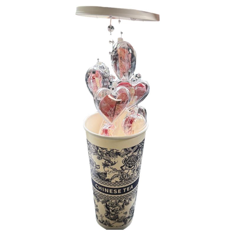 创意爱心风铃奶茶杯diy手工包装材料情侣生日纪念日礼物创意闺蜜