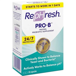 美国Rephresh Pro-B妇科益生菌阴道清洁度差乳酸杆菌菌群平衡30粒