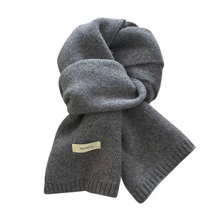 精选澳洲纯羊毛针织围巾女冬季保暖加厚纯色情侣围脖高级感百搭