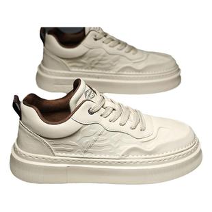 海澜之家小白鞋子男款春冬季厚底休闲板鞋百搭白色欧洲站高端潮鞋