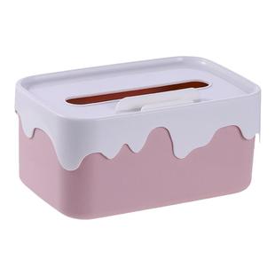 桌面卡通创意纸巾盒可爱少女心茶几餐巾纸收纳盒客厅多功能抽纸盒