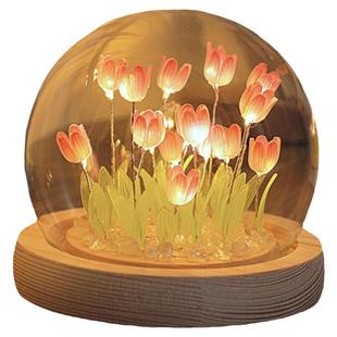 郁金香花海小夜灯diy手工摆件装饰品生日礼物女生送女友女孩新年