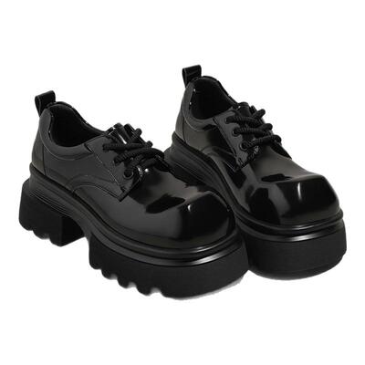 达芙妮厚底乐福鞋黑色小众JK单鞋