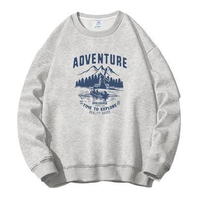 美式复古圆领卫衣ins潮