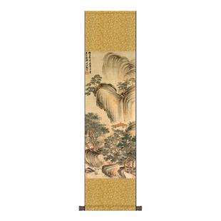 明代卷轴画仇英多条屏山水画花鸟画人物画桃源仙境 枫溪垂钓沈铨