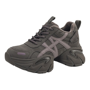 星期六复古加绒保暖老爹鞋女鞋2025冬季新款厚底增高阿甘鞋休闲鞋