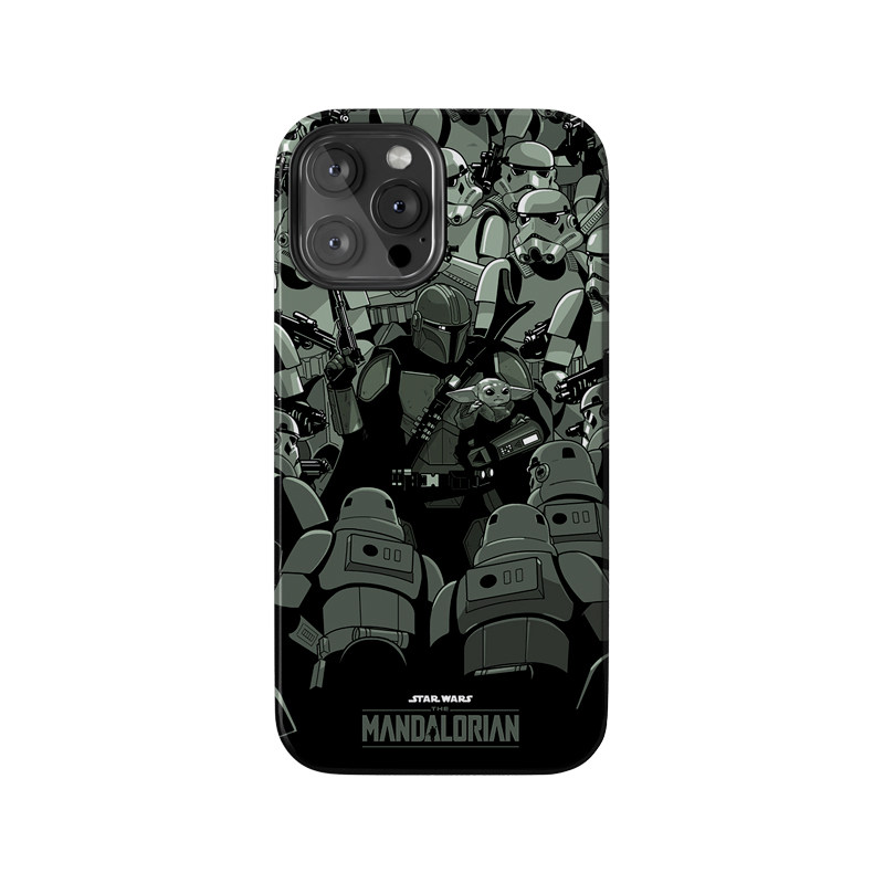 曼达洛人 星球大战 围攻 美式复古个性插画 适用苹果 iPhone 13/14/15/16/17 Pro Max双层全包