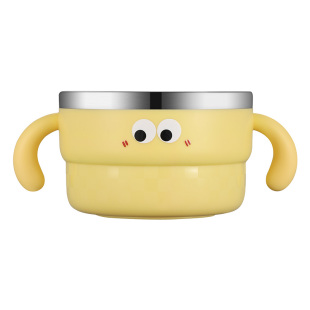 316不锈钢碗家用儿童宝宝碗吃米饭碗2026小学生可爱双耳汤碗专用