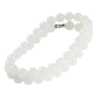 新疆天然和田玉项链羊脂白玉珠子女款玉石串珠挂绳转运珠气质饰品