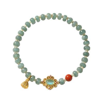 敦煌研究院宝相蓝水翡翠莲蓬手串